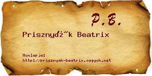 Prisznyák Beatrix névjegykártya